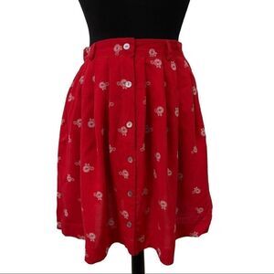 𝅺love Fire Red Bicycle Pattern Mini Skirt Sz M